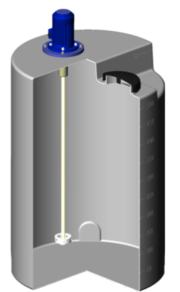 Емкость дозировочная 500 белый с турбинной мешалкой ЭкоПром Дозировочные вертикальная цилиндрическая (800x800x1430см;31кг;Белый) - арт.557163
