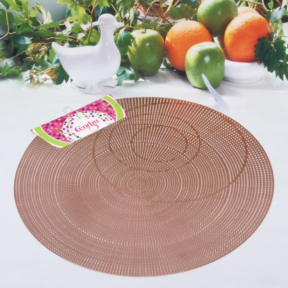 Салфетка плетеная 40см «Юпитер» розовое золото