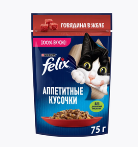 КОРМ FELIX ГОВЯДИНА В ЖЕЛЕ 75ГР
