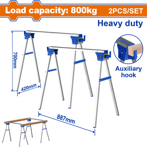 Козлы складные 2 шт, 800 кг WADFOW WDZ1515