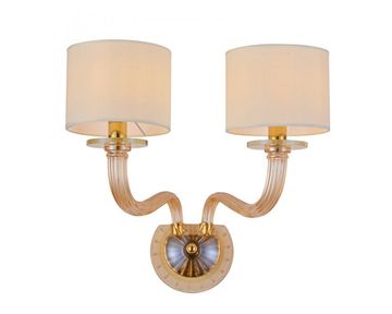 Бра 2*E14 8682/A gold polished amber золото/бежевый PAULA Newport
