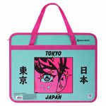 Папка на молнии с ручками BRAUBERG А4, 1 отделение, пластик, 80 мм, "Anime city", 271468