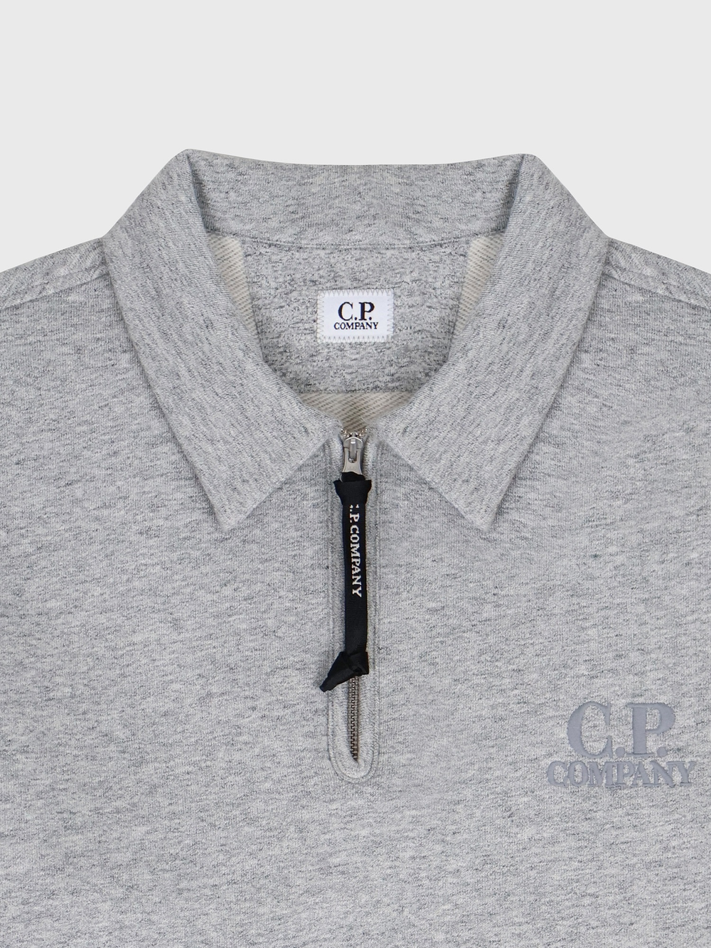 Свитшот на молнии C.P. Company Logo Diagonal Raised Fleece Half Zip Gray