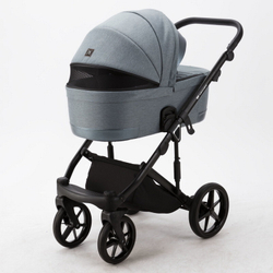 Детская коляска Adamex Marco 2 в 1 GA05 (СЕР-ЗЕЛ ТК.+ СЕР-ЗЕЛ ПЕРЛ КОЖ. ОТДЕЛКА)