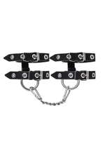 Черные однослойные наручники из двух ремешков (Цвет: черный)