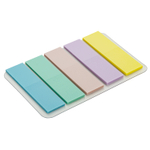 Закладки клейкие пастельные BRAUBERG MACAROON 45×12 мм, 100 штук (5 цветов х 20 листов), 115212