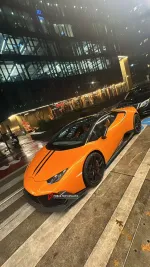 Карбоновая губа переднего бампера для Lamborghini Huracan Evo Рестайлинг 2019+ Ламборгини Хуракан
