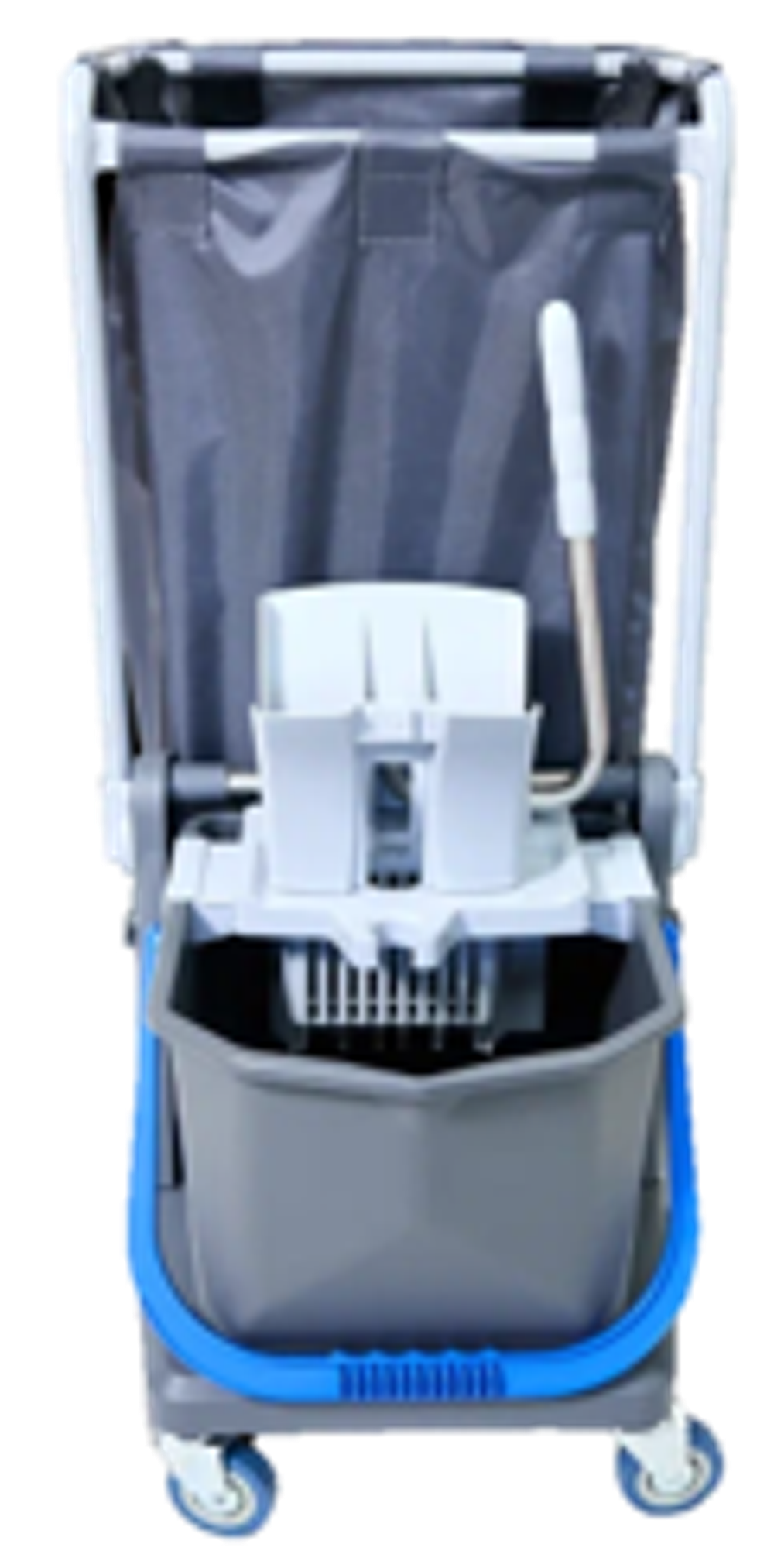 Тележка для уборки Росмоп (колесная база с ручкой, ведро 25л, отжим Росмоп Кваттро, мешок)