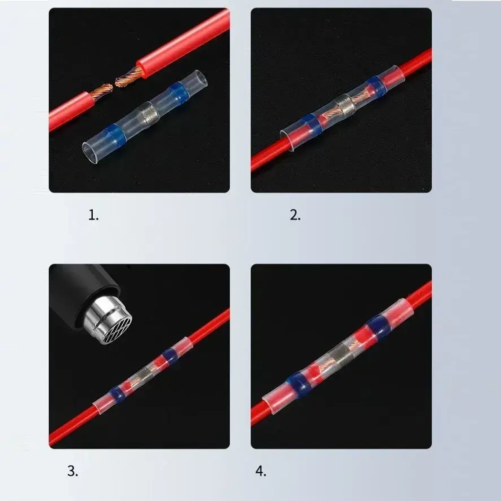 Термоусадка для проводов с клеевым слоем припоем / набор термоусадочных трубок 300 шт
