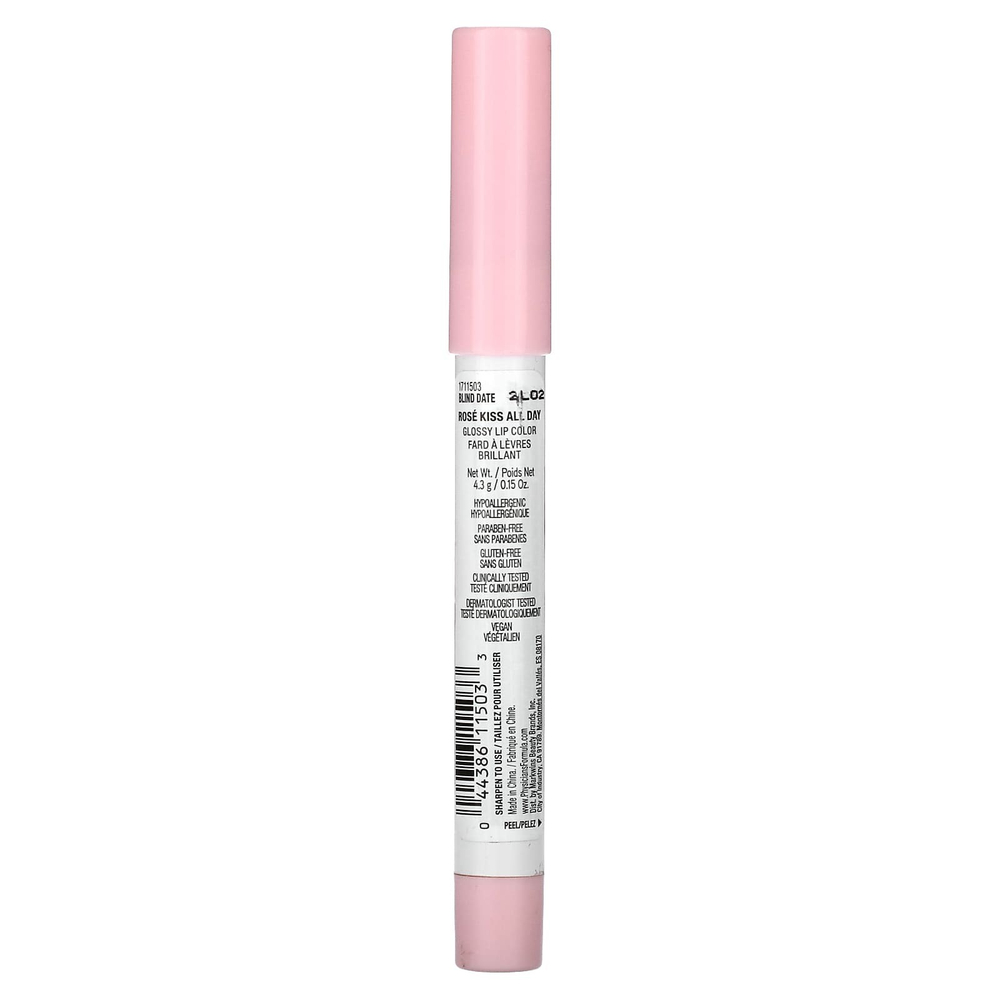 Physicians Formula, Rosé Kiss All Day, блестящая губная помада, 1711503, «слепая», 4,3 г (0,15 унции)