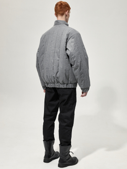 Бомбер стеганый "Брутализм". Серый