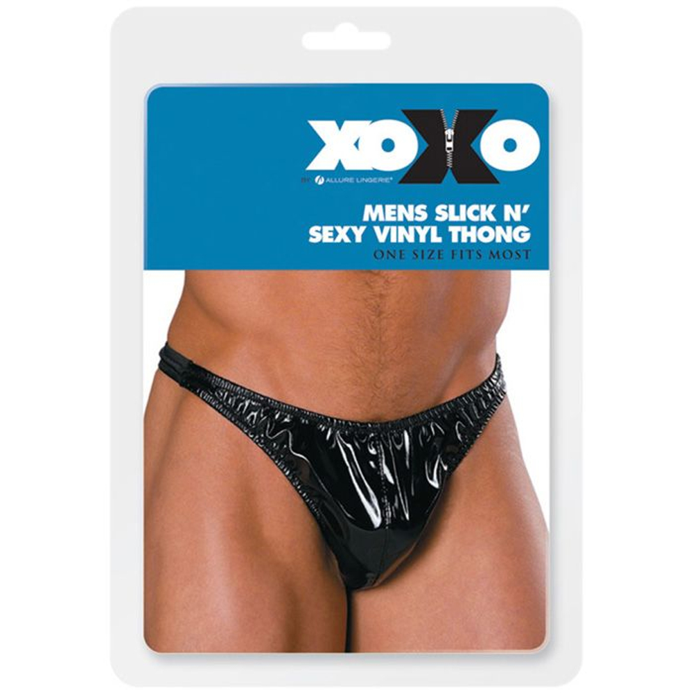 Классические мужские виниловые трусы (Размер: S-M-L) (Цвет: черный)