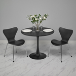 Стул Seven Style чёрный с хромированными ножками