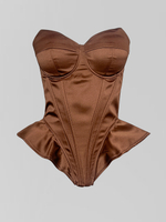 Корсет Womens Fashion атласный без лямок с баской