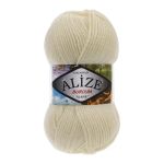 Пряжа Alize (Ализе) Burcum Klasik / уп.5 мот. по 100 г, 210м, 001 кремовый A