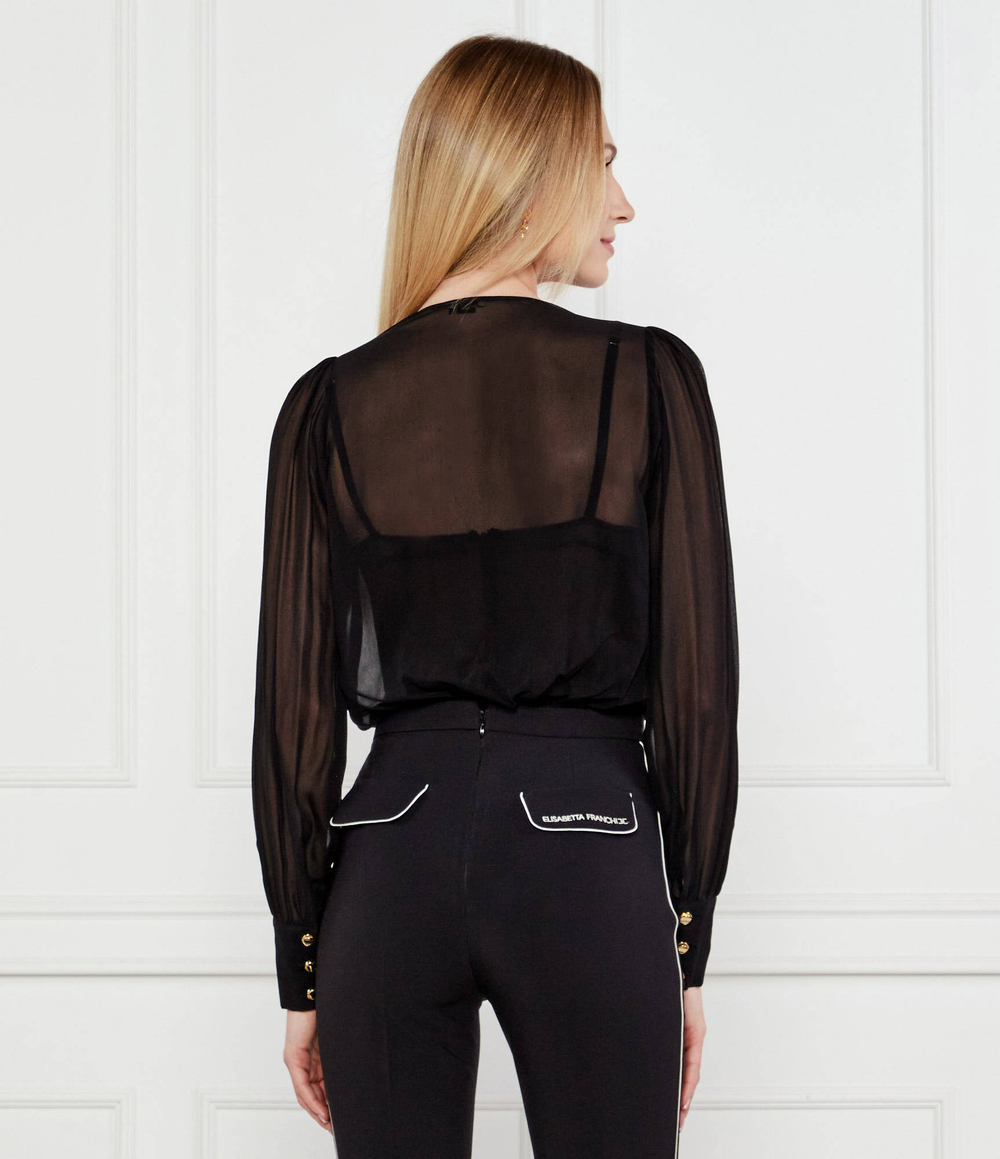 Шелковое боди Elisabetta Franchi - черный(CB00152E2)