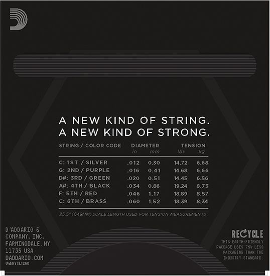 Струны для электрогитары 12-60 D'ADDARIO NYXL1260