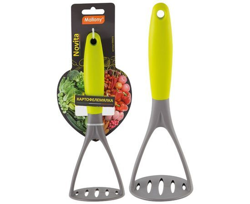 Картофелемялка толкушка из нейлона с цветной ручкой из TPR, Mallony