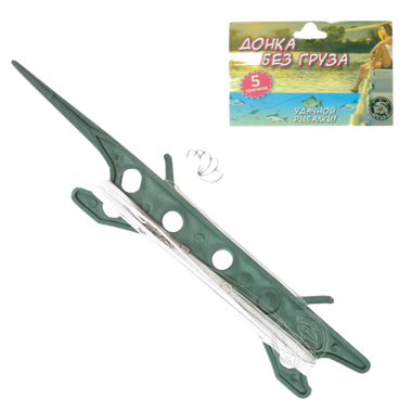 Донка оснащенная Три Кита с амортизатором 5 крючков (мотовило Чемпион) 25м 1шт