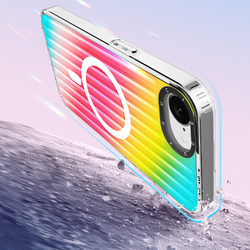 Усиленный прозрачный чехол (Gradient Rainbow) с поддержкой MagSafe от Dux Ducis для iPhone 16e, серия Zest Series Case