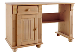 Письменный стол Адель с ящиком, тумбой и полкой из массива сосны, бейц