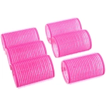 Бигуди липучки, 6шт., однотонные, d-3,6см фуксия