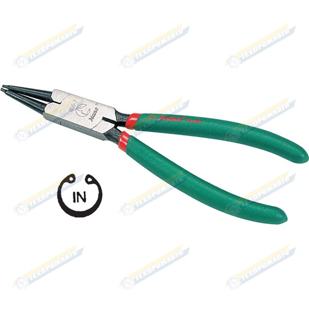 1850-7 съемник внутр. стопорных колец 180мм прям.