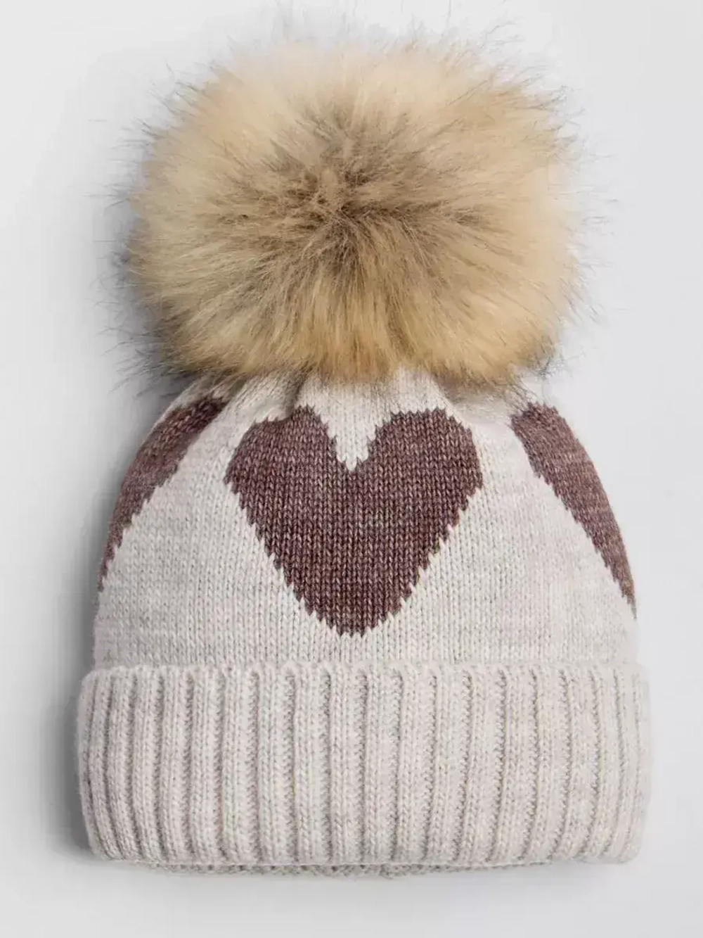 Шапка для девочки зимняя вязаная с помпоном