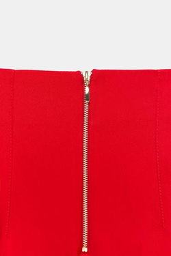 ZARA БРЮКИ С ВЫСОКОЙ ПОСАДКОЙ, ЯРКО-КРАСНЫЙ