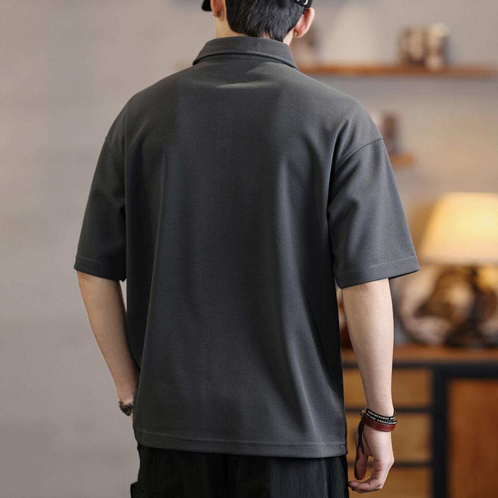 Мужская поло-футболка с коротким рукавом из плотной ткани (230 г/м²),