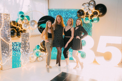 Фотозона на Юбилей Пайетка Solaair бирюза, световые цифры №4946