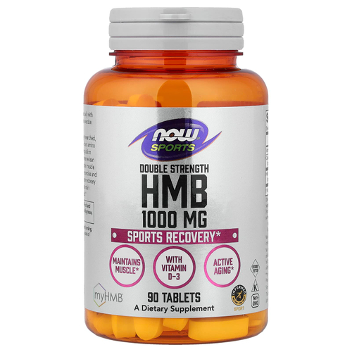 NOW Foods, Sports, HMB с витамином D3, 90 таблеток (1000 мг в 1 таблетке)