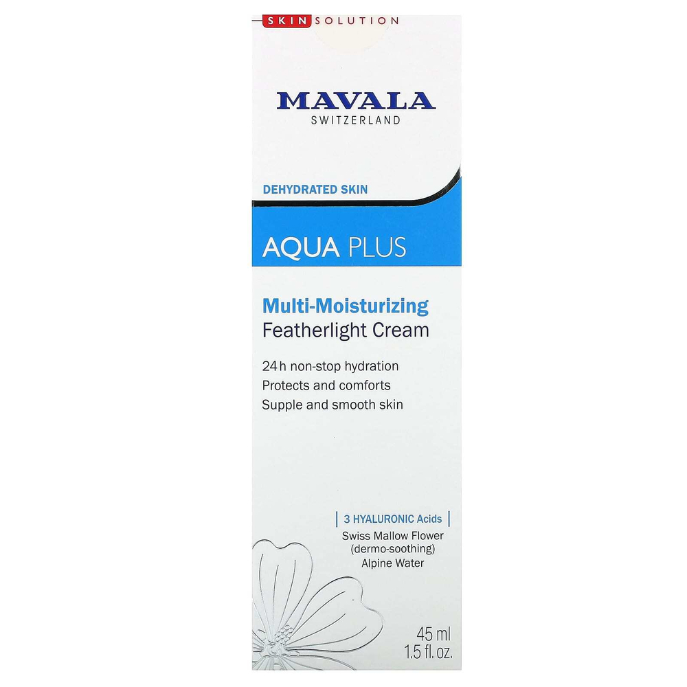 Mavala, Aqua Plus, мультиувлажняющий и легкий крем, 45 мл (1,5 жидк. унции)