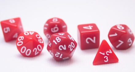 Одноцветный набор кубиков для D&D красный