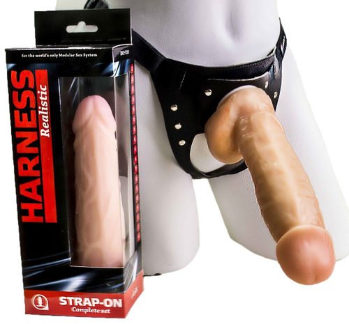 Фаллоимитатор "Конг" на трусиках с плугом - 20,5 см.