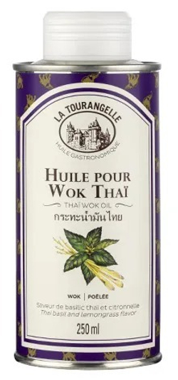 La Tourangelle Thai Wok Oil масло виноградных косточек с тайским базиликом и лимонным сорго, 250 мл
