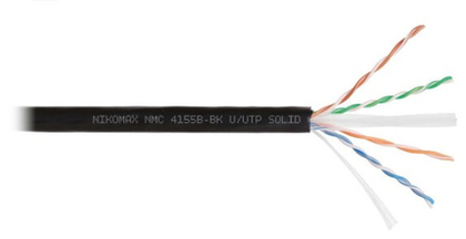 Кабель витая пара U/UTP 6a кат. 4 пары NikoMax NMC 4155B-BK