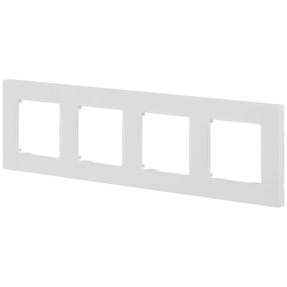 Рамка для розеток и выключателей ЭРА Серия 12 12-5204-01М на 4 поста, Классик, белый матовый