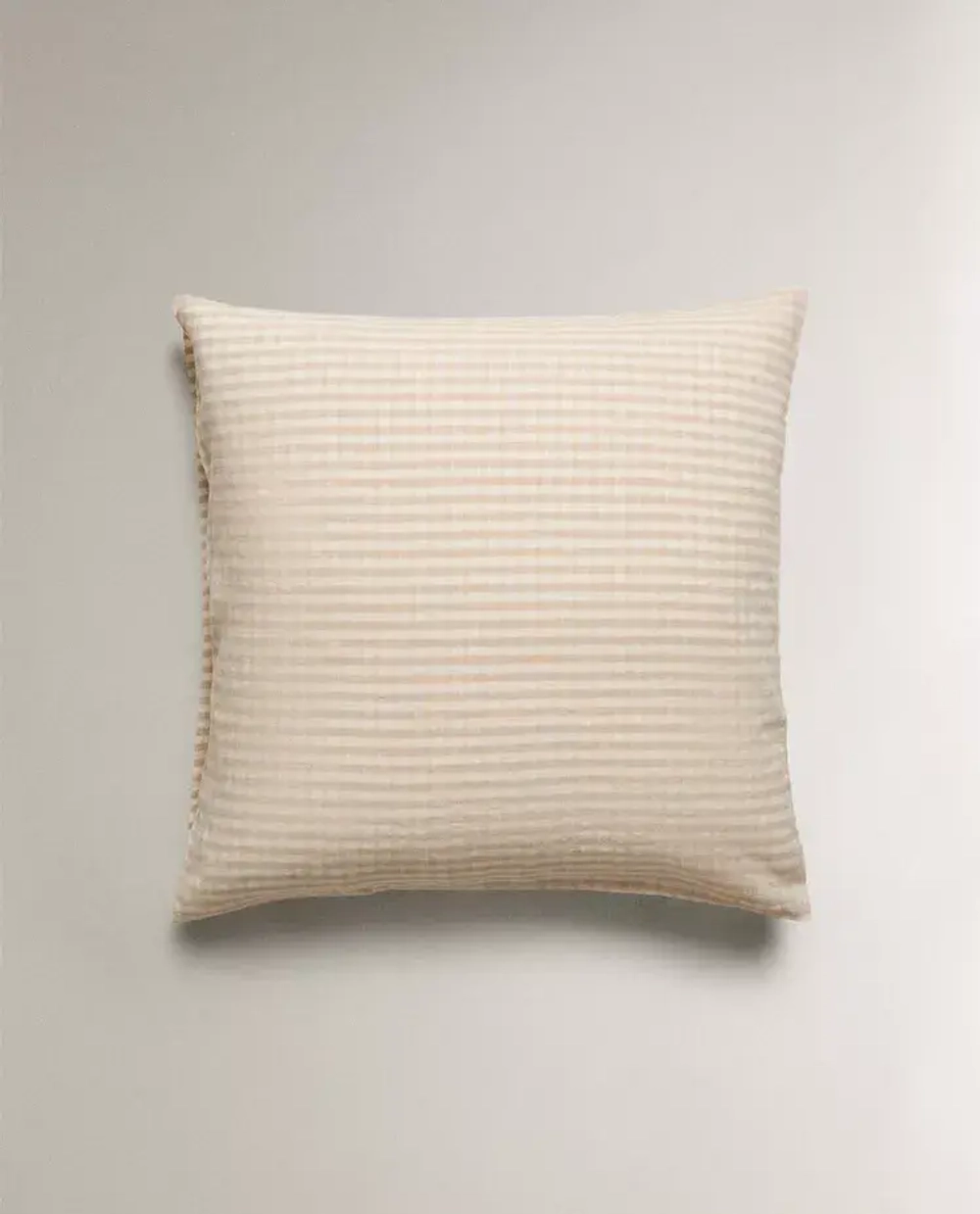 ZARA HOME НАВОЛОЧКА ИЗ СМЕСОВОГО ХЛОПКА В КЛЕТКУ, СВЕТЛО-БЕЖЕВЫЙ