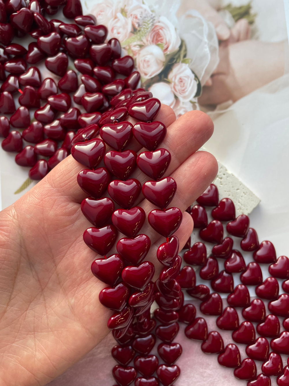 Бусины "Сердце. Майорка", 13мм (имитация)