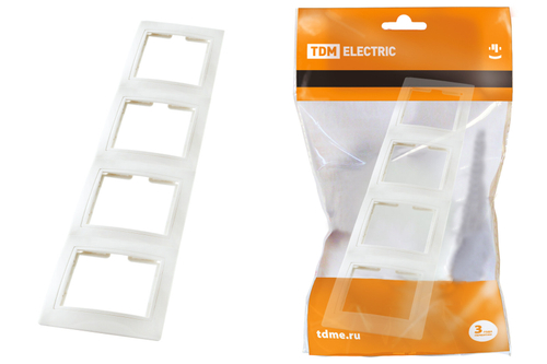 Рамка 4-ая Таймыр вертикальная белая TDM