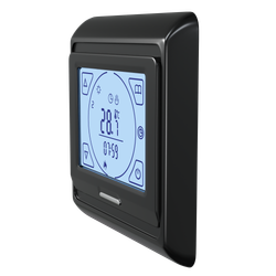 Теплый пол EWRIKA MAT EWR 150-10 самоклеящийся, под плитку, под паркетную доску с терморегулятором ТЕП91Ч черным, сенсорным