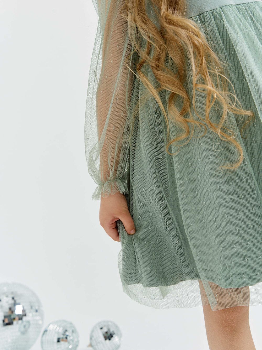 Платье с длинным рукавом и юбкой из фатина "Мелисса"