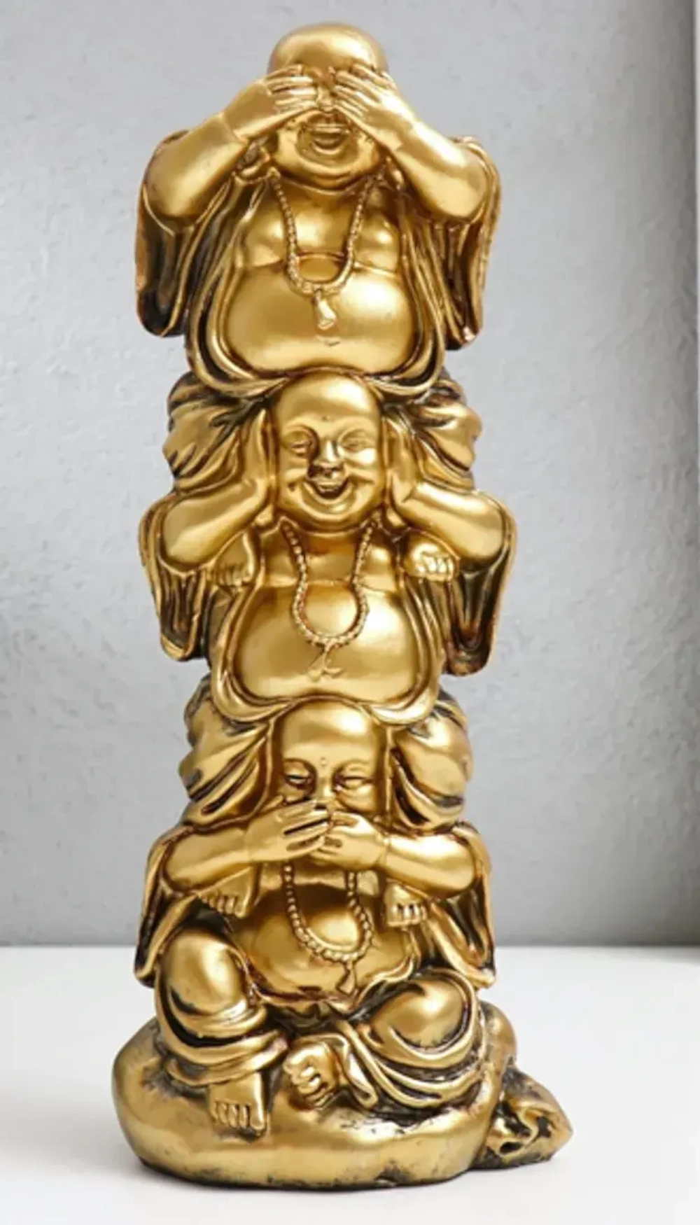 Статуэтка из гипса 26см «Три Хотея» (античное золото)