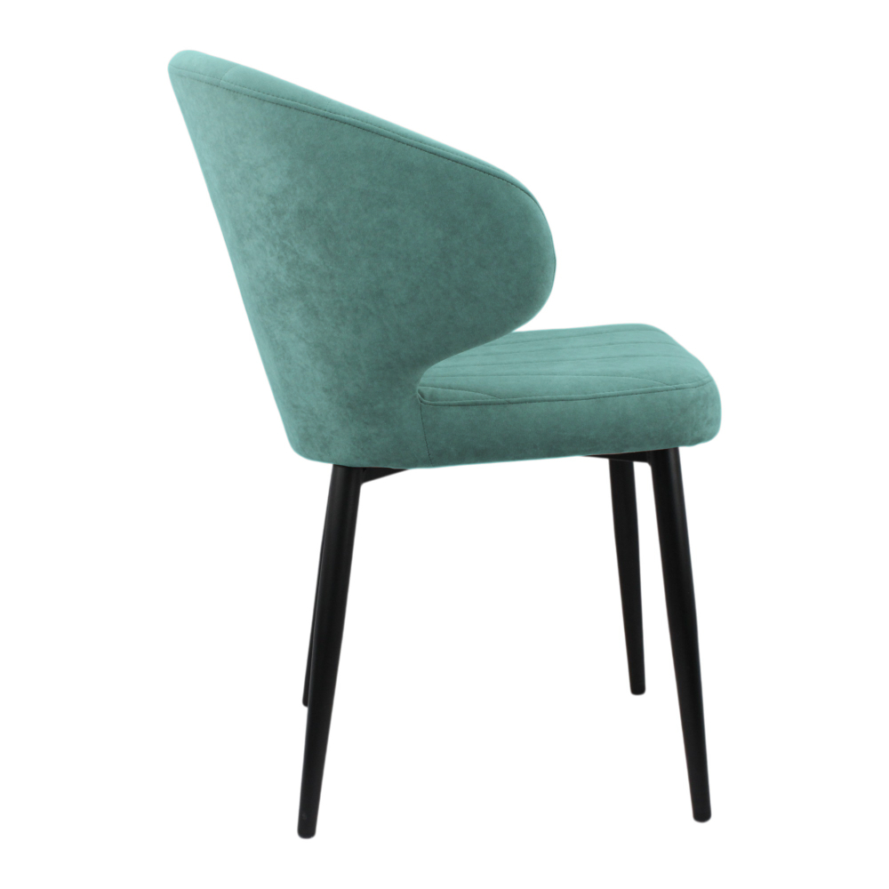 Стул "Милтон" (арт. 357), велюр Бренди В15 мятный, ножка круглая черная