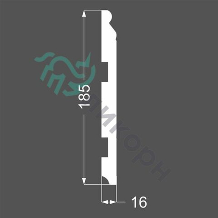 Плинтус напольный белый К-19 185 мм МДФ 185x16x2050
