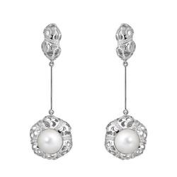 Серьги с морским белым жемчугом и бриллиантами, E0161-2/3