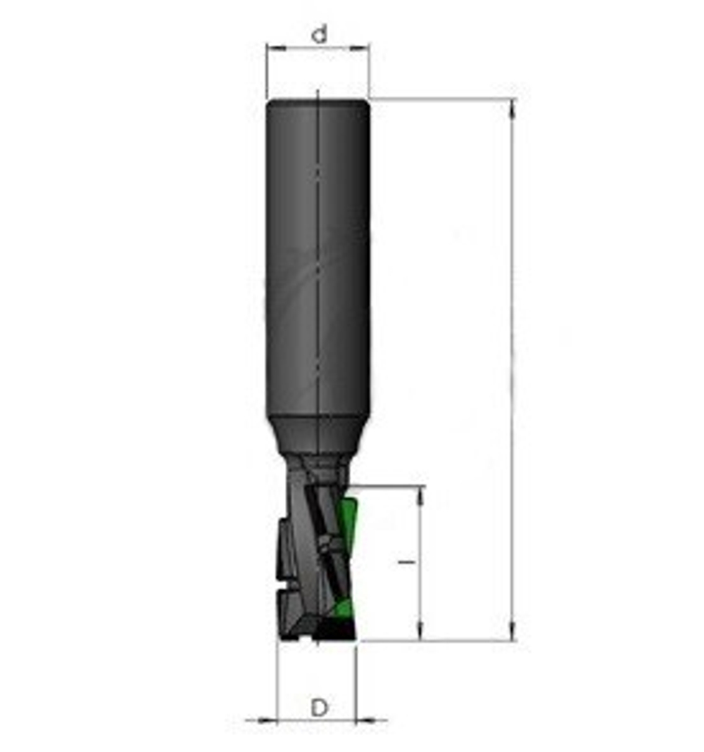 PCD фреза D.20x52 S.20х40 Z=2+2HM RH GT