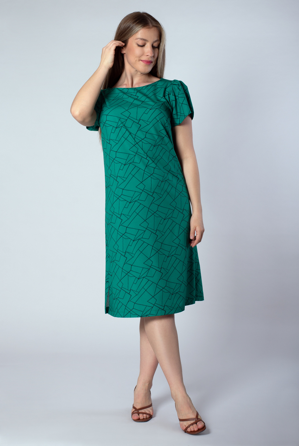 Платье женское 2572ЛПБ, графика #176Гри052572ЛПБ