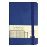 Блокнот МАЛЫЙ ФОРМАТ (90х130 мм) А6, 100 л., твердый, балакрон, на резинке, BRUNO VISCONTI, Синий, 3-102/01
